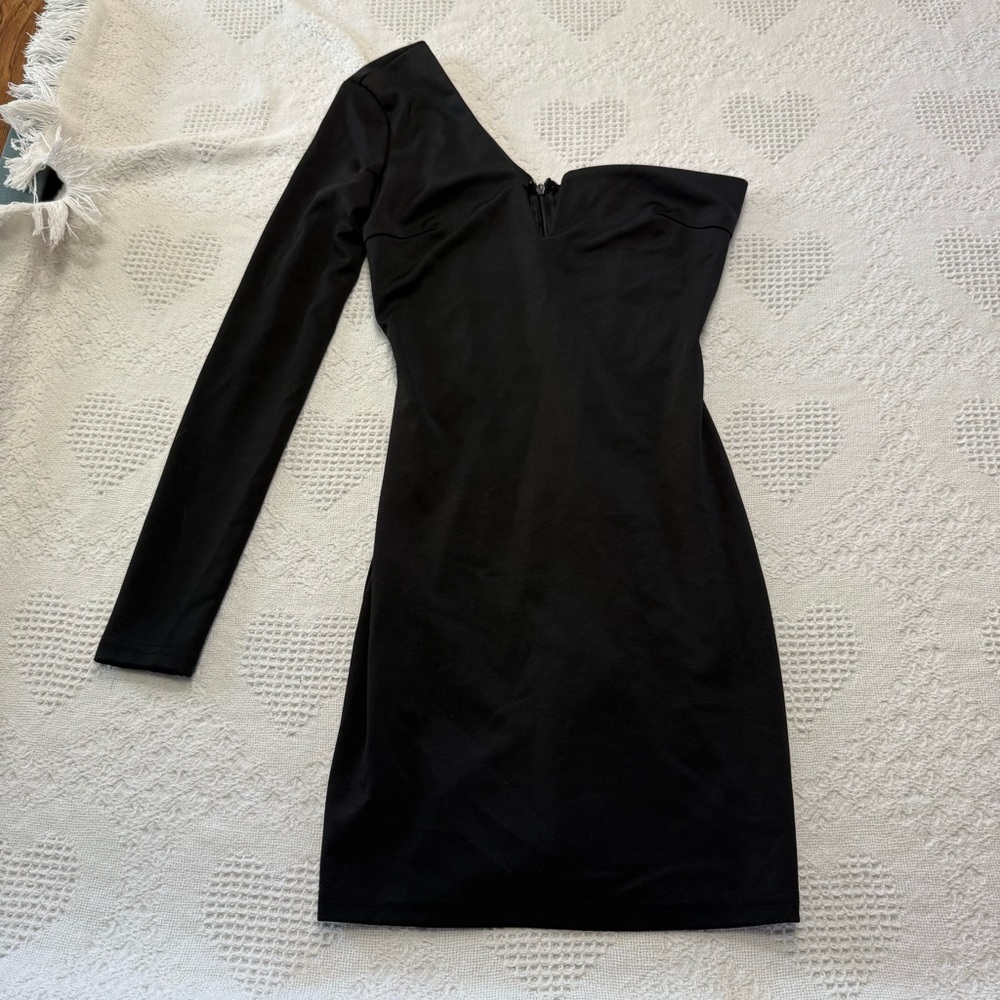 Tiger Mist One Shoulder Bodycon Black Dress (XS)
